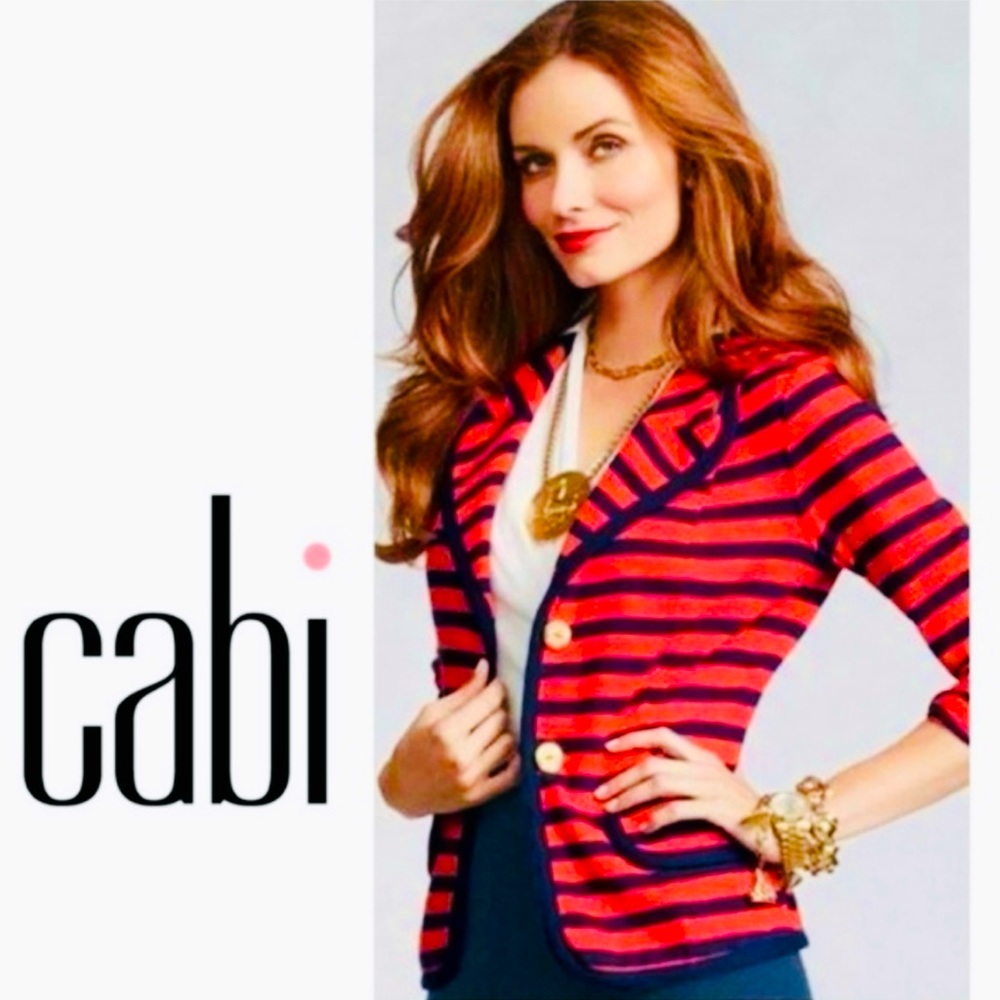 CABI  Red & Navy Striped Blazer, Nautical – XS

Like New condition!